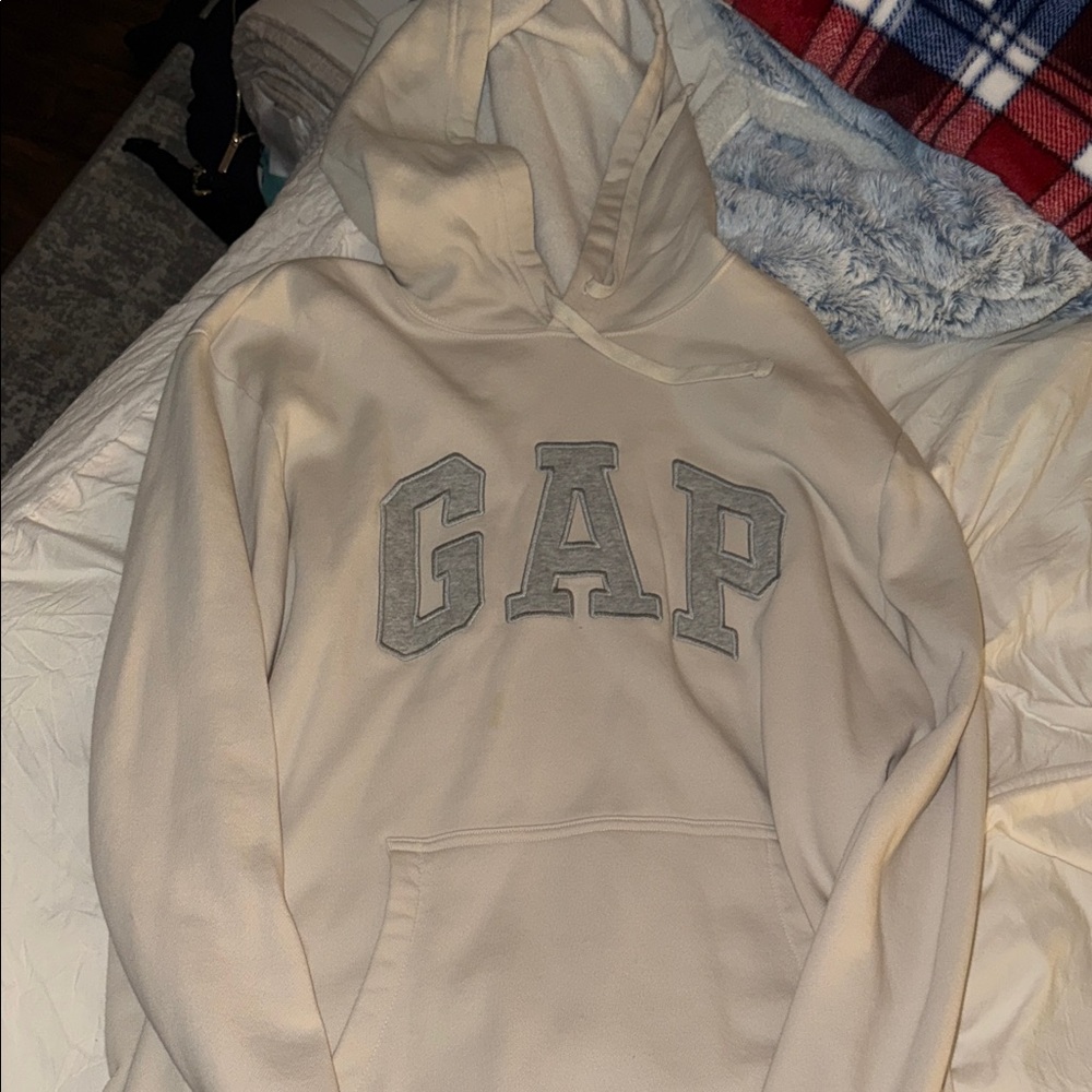 GAP Off-White Hoodie with Gray Logo